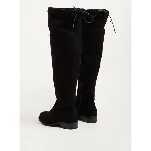 Torrid OTK - STRETCH FAUX SUEDE BLACK BOOT Size 10 WW - Picture 3 of 4